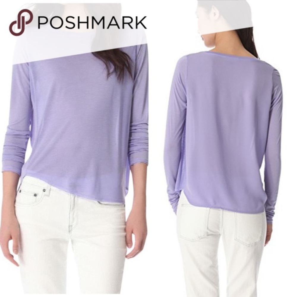 Vince Mixed Media, Modal and Silk Long Sleeve Size M